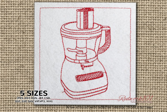 Food Processor Redwork: A Seasonal Embroidery Design Review