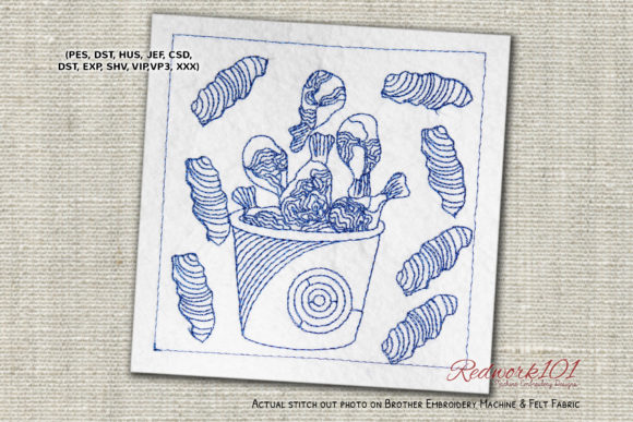 Fried Chicken Bucket Design: An Embroidery Seller’s Review