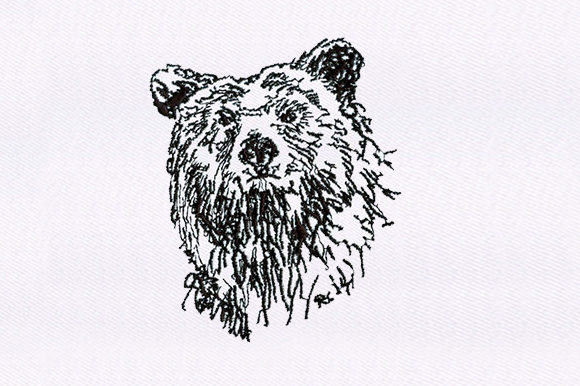 Grizzly Bear Embroidery Design for Etsy Sellers