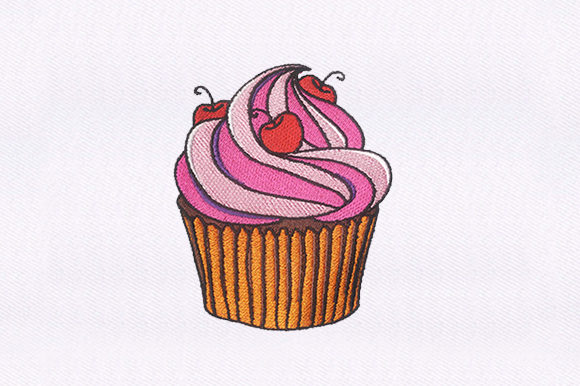 Pink Cupcake: A Sweet Embroidery Design for Personalized Gifts