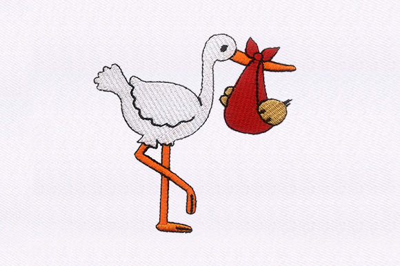 Stork Carrying Baby: A Design Review for Small Business Merch